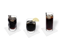 Verschiedene Rum Cola Decorationen